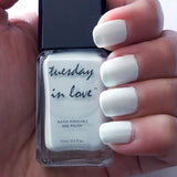 Tuesday in Love Off White With Light Powder Blue Nail Polish 15ML