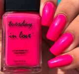 Tuesday in Love Electric Pink Nail Polish 15ML